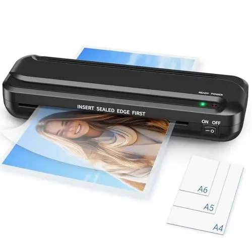 Produktbild: NAHKZNY Laminiergerät A4 Laminiermaschine mit 15 Stück A4 A5 A6 Laminierfolien Schnelles Aufwärmen Laminierset mit Anti Stau Technologie Laminator für Fotos und Dokumente Ideal für Büro Schule