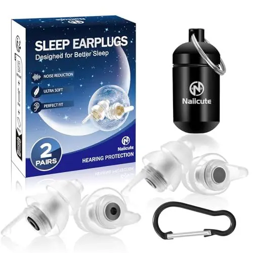 Produktbild: Naiicute Ohrstöpsel zum lärmreduzierung 2 Paar, Gehörschutz Ohrenstöpsel gegen Schnarchen, Ohr-Stöpsel Noise Cancelling Weiches Silikon Sleep Ear Plugs für Arbeiten, Reisen