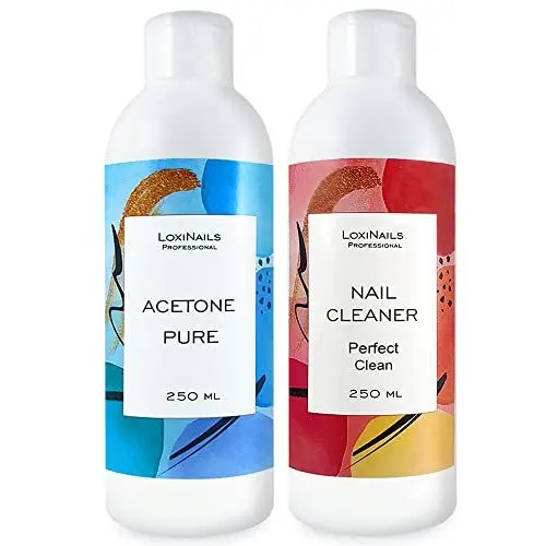 Produktbild: Nail Cleaner - Aceton 2x250 ml SET - UV Gel Nagellackentferner - Nagelreiniger Entfetter LoxiNails