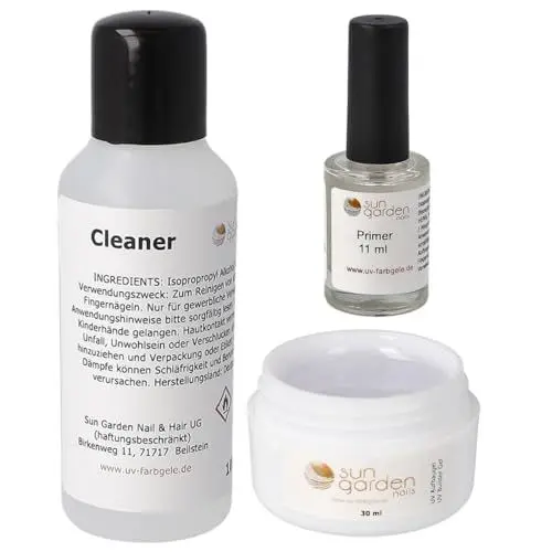 Produktbild: Nailset mit Aufbaugel klar 30ml-Primer-Cleaner 100ml UV Gel Nagelstudio Set