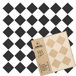 Produktbild: NAKLEO Fliesen Schablone zum Malen 25x25 cm, Carreau Geometrisches Quadrat-Schachbrett, Kunststoff Wiederverwendbare Bodenschablone DIY, Holz Möbel Wand Dekoration