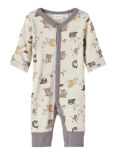 Produktbild: NAME IT Baby-Jungen NBMWILLU Wool LS Nightsuit PRE XXIII Strampler, Moonbeam, 48