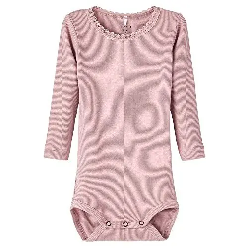 Produktbild: NAME IT Baby Girls Nbfkab Ls Noos Langarm Body, Deauville Mauve/Detail:Melange, 74