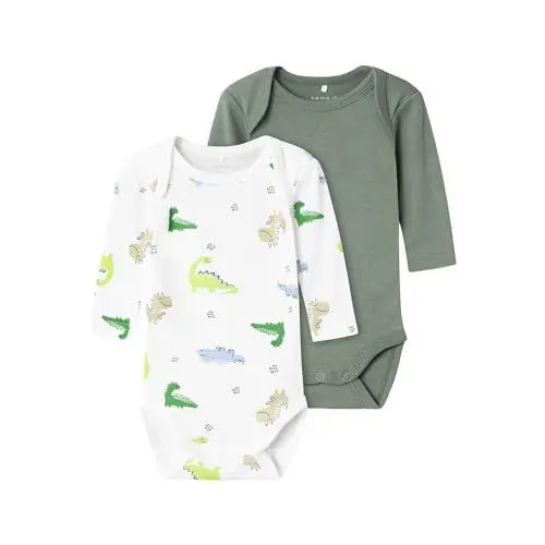 Produktbild: NAME IT Baby - Jungen Nbmbody 2p Ls Wild Lime Dino Noos, Laurel Wreath, 80