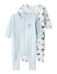 Produktbild: NAME IT Baby - Jungen Nbmnightsuit 2p Zip Ff Elephant Noos Schlafanzug, Baby Blue, 68 EU