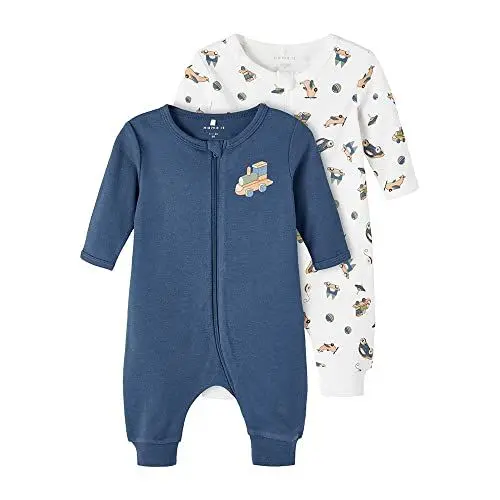 Produktbild: NAME IT Baby - Mädchen Nbmnightsuit 2p Zip Dark Dnm Toys Noos Schlafanzug, Dark Denim, 50 EU
