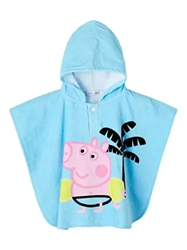 Produktbild: NAME IT Boy's NMMPEPPAPIG MATRO Towel PEP Handtuch-Poncho, Bachelor Button, ONE Size