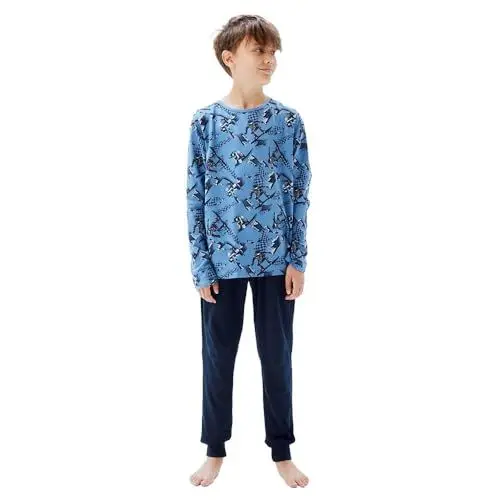 Produktbild: NAME IT Jungen NKMNIGHTSET Snowboard NOOS Schlafanzug, Riviera, 86/92