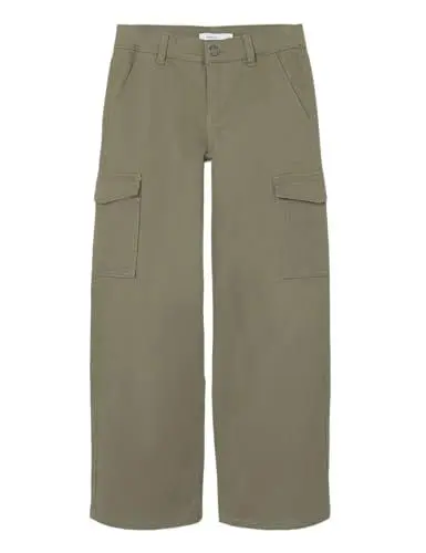 Produktbild: NAME IT Mädchen NKFROSE Wide Twill Cargo 8108-BA NOOS Cargohose, Deep Lichen Green, 134