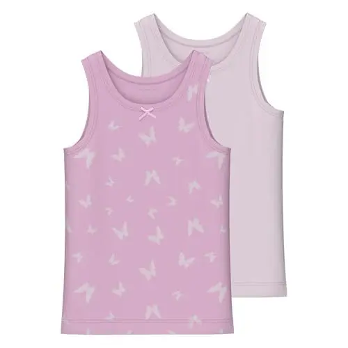 Produktbild: NAME IT Mädchen NMFTANK TOP 2P Butterfly NOOS Unterhemd, Pink Lavender, 86