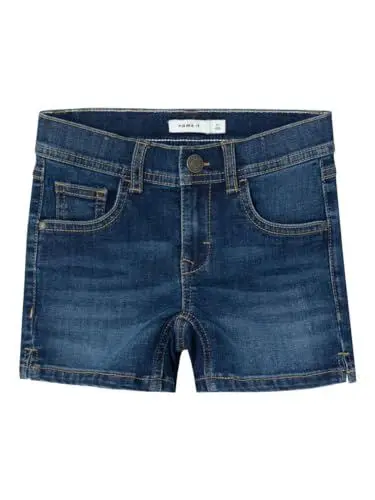 Produktbild: NAME IT Mädchen Nkfsalli Slim DNM 9843-ic Tb Jeansshorts, Dark Blue Denim, 134 EU