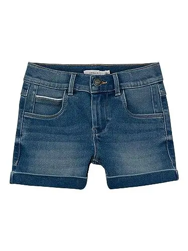 Produktbild: NAME IT Mädchen Nkfsalli Slim Dnm 6470-tx Noos Shorts, Medium Blue Denim, 140 EU
