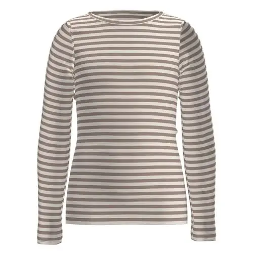 Produktbild: NAME IT Mädchen Nkfsuraja Xsl Ls Top Noos, Mocha Meringue/Pattern:stripe, 158/164
