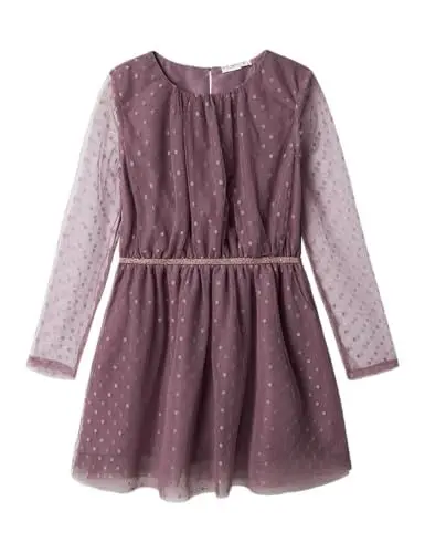 Produktbild: NAME IT Mädchen Nkfvabos Ls Dress Noos Nachtwäsche Set, Arctic Dusk, 164 EU