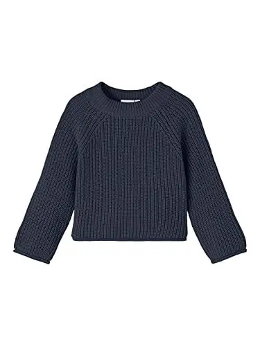Produktbild: NAME IT Mädchen Nmfvenja Ls Loose Short Knit O, Dark Sapphire, 92