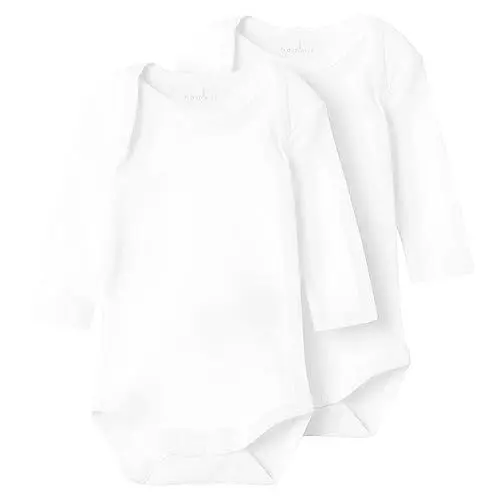 Produktbild: NAME IT Unisex NBNBODY 2P LS SOLID NOOS Body, Bright White, 68