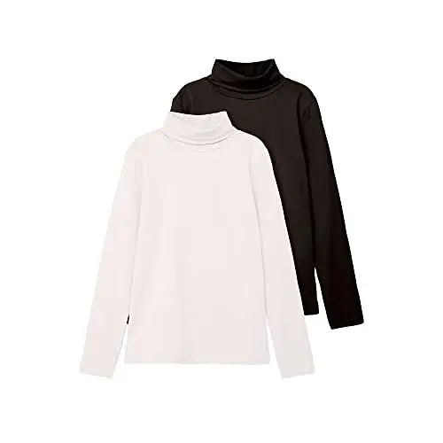 Produktbild: NAME IT Unisex NKNVIGGO 2P LS Slim Rollneck O NOOS Langarmshirt, White Alyssum/Pack:Black, 134/140