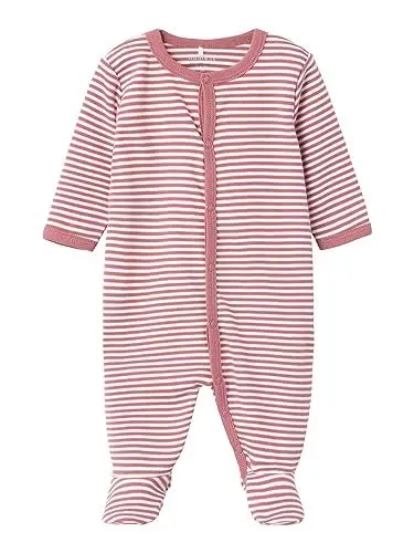 Produktbild: Name It Baby Strampler mit Streifen und Knöpfen Mesa Rose-50