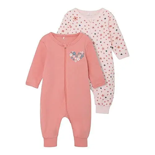Produktbild: Name It Mädchen Strampler 2er Pack mit Reißverschluss Rosette-50
