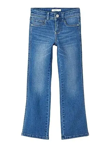 Produktbild: NAME IT Mädchen Nkfpolly Dnmtomo 3676 Boot Pant Noos Hose, Dark Blue Denim, 152 EU
