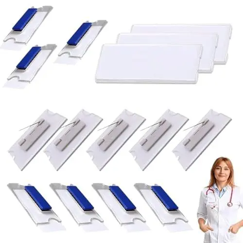 Produktbild: NOLACE Magnetische Namensschilder 10 Stück für Kleidung, Magnetbefestigung, Selbstbeschriftbar, mit Ihrem Logo, Namensschild für Kleidung