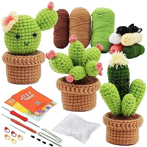 Produktbild: Namner Häkelset für Anfänger, Häkelnadel Set, Häkeln für Anfänger, Häkel-Starterset Fleshiness, für DIY-Handarbeiten mit Häkelnadeln, Garn, Polyesterfaserfüllung, Handnähnadel, Stichmarkern, Anleitung