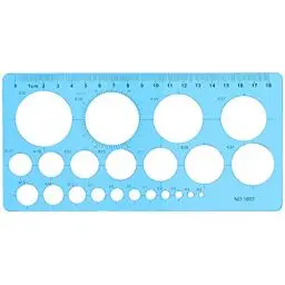Produktbild: Namner Kreis Schablone Vorlage, Kreis Schablone mit 22 Kreisen, Kreis Schablonen zum Malen, Kreis Lineal für Zeichenhilfen, Quilling Schablone, Transparent Blau