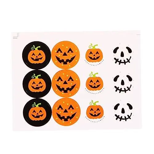 Produktbild: NAMOARLY 10St Kürbisaufkleber Halloween Theme Geschenkanhänger Halloween-Umschlagaufkleber Etiketten Süßigkeiten Geschenke Halloween-Aufkleber Geisteraufkleber runden
