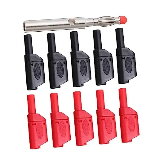 Produktbild: NAMOARLY 10stücke Bananenstecker Adapter Buchsen Test Fühler Zubehör Isolierte Multimeter Messleitungsenden Für Audiogeräte Lautsprecherkabel