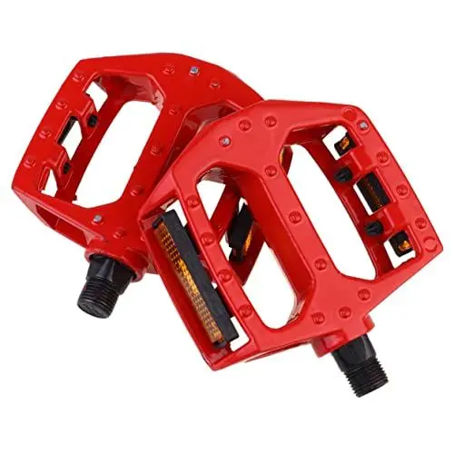 Produktbild: NAMOARLY 1 Paar Pedale Für Aluminium Legierung Fahrrad Pedal Zubehör Rot Einzigen Roll Perle Installieren Und Robust Für