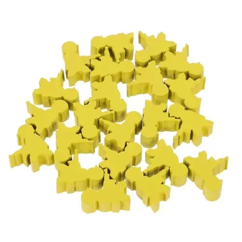 Produktbild: NAMOARLY 20 Stück Brettspiel Schachfiguren Schach Ersatzspielmarken Spielfiguren Schach Für Brettspiel Tokens Für Brettspiel Tischmarker Schachbrett Zubehör Gelbes Holz