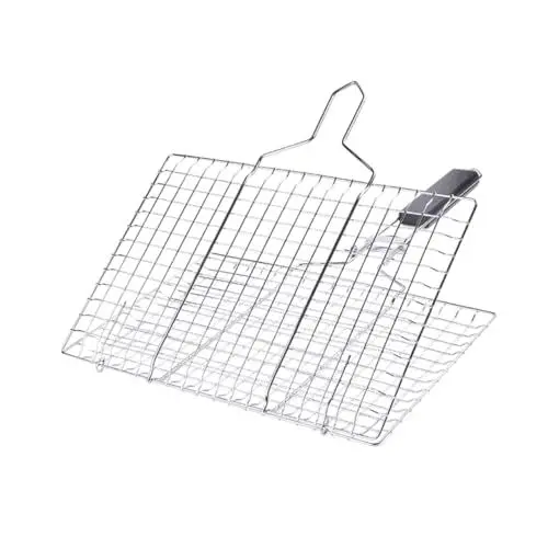 Produktbild: NAMOARLY 2 Sätze Quadratischer Grillkorb Bbq-gemüse Grill Fischregal Baebecue-netz Aus Edelstahl Grill Aus Edelstahl Abnehmbarer Grill Grillkörbe Bbq-fischhalter Tragbar Gegrillten Fisch