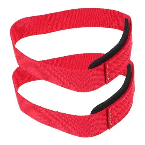 Produktbild: NAMOARLY 2 Stück Klimmzuggürtel Armbänder Handgelenkschutz Hängeband Langhantelgriff Krafttraining Gewichthebergürtel Übungsbänder Handtrainer Für Kraft Rotes Verbund