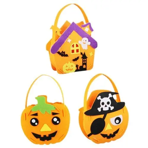 Produktbild: NAMOARLY Halloween Süßigkeiten-Verpackungsbeutel 3er-Pack tragbare Vlies-Taschen für Jungen und Mädchen