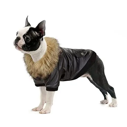 Produktbild: Namsan Hundemantel Hunde Jacken für Winter Warm Leder Hunde Winterjacke Wasserdicht Hundemantel für Kleine Hunde-M