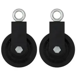 Produktbild: NAMYEUT 2 Stück 90mm Seilrolle mit U Haltebügel, Seilrolle Umlenkrolle Fitness, Block Umlenkrollen für Seile DIY Gym Fitnessgeräte Kabelmaschine Drahtseilrolle, Tragkraft 160 kg