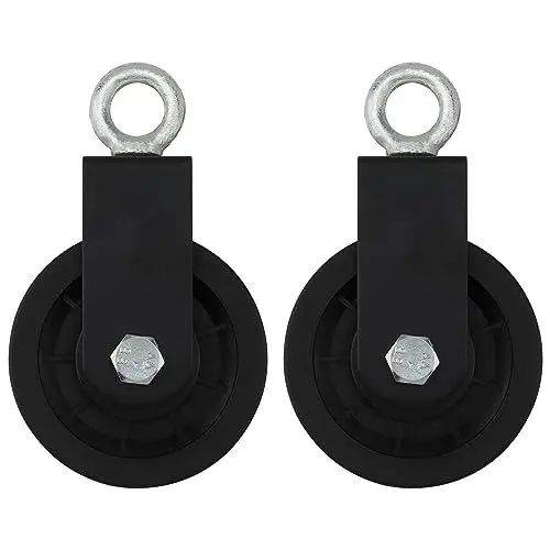 Produktbild: NAMYEUT 2 Stück 90mm Seilrolle mit U Haltebügel, Seilrolle Umlenkrolle Fitness, Block Umlenkrollen für Seile DIY Gym Fitnessgeräte Kabelmaschine Drahtseilrolle, Tragkraft 160 kg
