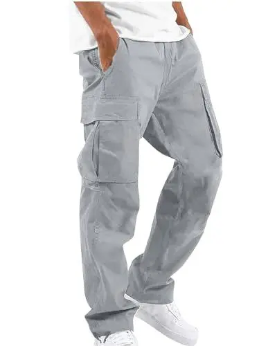 Produktbild: NANAMEEI Cargohose Herren Arbeitshose Baumwolle Herren Baggy Hosen Herren Locker Lange Hosen Herren Grau XL