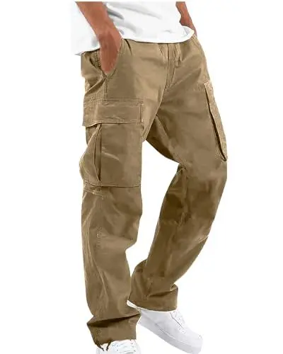 Produktbild: NANAMEEI Cargohose Herren Baggy Generic Cargo Hosen Männer Lang Arbeitshose Taktische Hose Lang Khaki 2XL