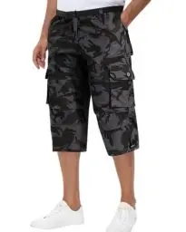 Produktbild: NANAMEEI Herren 3/4 Hose Army Hose Outdoor Leichte Baumwolle Sommerhose mit Gummizug Arbeitshose,Tarung,3XL