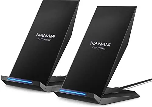 Produktbild: NANAMI Wireless Charger, 2-Pack 10W induktive ladestation für Samsung Galaxy S25 S24 S23 S22 S21 S20 S10 Note 20 Plus Ultra,7.5W Qi Kabelloses Ladegerät für iPhone 16 15 14 13 12 11 Max XR X Pro Mini