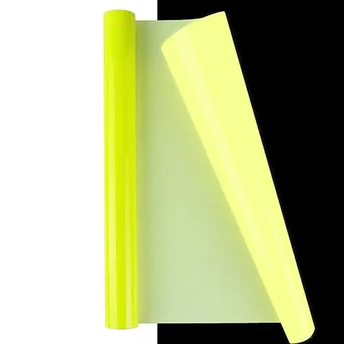 Produktbild: NANAPLUMS Fluoreszierendem Plotterfolie Textil - Fluoreszierendem Flexfolie Plotter Textil, Wärmeübertragung Vinyl für DIY T-Shirt, Taschen, Kleidung, Kissen(Gelb)