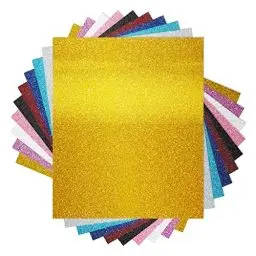 Produktbild: NANAPLUMS Glitzer Plotterfolie Textil - Heat Transfer Vinyl 30.5 cm*25.4 cm Transferfolie Plotter Flexfolie für Textilien Transferfolie zum Aufbügeln für DIY T-Shirt, Stoffe(10 Farben Glitzer)