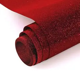 Produktbild: NANAPLUMS Glitzer Plotterfolie Textil - Heat Transfer Vinyl Transferfolie Plotter Flexfolie für Textilien Transferfolie zum Aufbügeln für DIY T-Shirt, Stoffe(Rot)