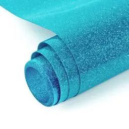 Produktbild: NANAPLUMS Glitzer Plotterfolie Textil - Heat Transfer Vinyl Transferfolie Plotter Flexfolie für Textilien Transferfolie zum Aufbügeln für DIY T-Shirt, Stoffe(Himmelblau)