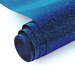 Produktbild: NANAPLUMS Glitzer Plotterfolie Textil - Heat Transfer Vinyl Transferfolie Plotter Flexfolie für Textilien Transferfolie zum Aufbügeln für DIY T-Shirt, Stoffe(Saphir)
