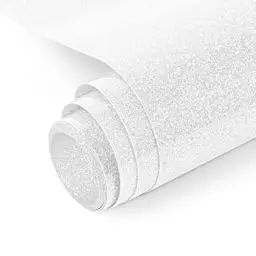 Produktbild: NANAPLUMS Glitzer Plotterfolie Textil - Heat Transfer Vinyl Transferfolie Plotter Flexfolie für Textilien Transferfolie zum Aufbügeln für DIY T-Shirt, Stoffe(Weiß)