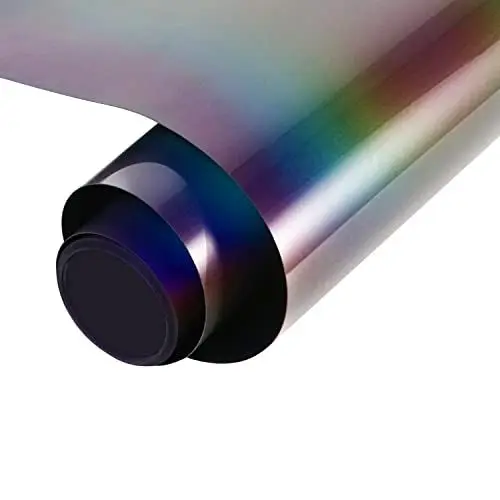 Produktbild: NANAPLUMS Holographic Plotterfolie Textil, Reflektierend Regenbogen Streifen Flexfolie Wärmeübertragung Vinyl, Flexfolie Plotter Textil für DIY T-Shirt, Taschen, Kleidung, Kissen