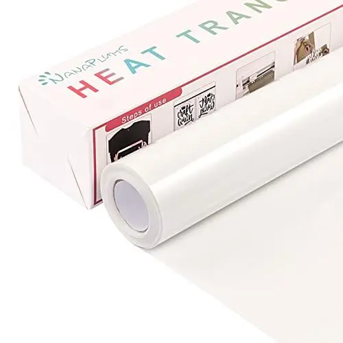 Produktbild: NANAPLUMS Plotterfolie Textil, 30.5cm×4m Flexfolie Plotter Textil, Bügelfolie für Textilien Transferfolie zum Aufbügeln für DIY T-Shirt, Stoffe(Weiß)