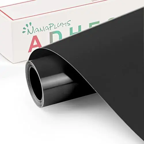 Produktbild: NANAPLUMS Selbstklebendes Vinylfolie Plotter, 30cm x 400cm Permanentes Plotterfolie Vinyl, Selbstklebende Folie für Dauerhaften Aufklebern, Schilder und Anderen Bastelprojekte(Schwarz)